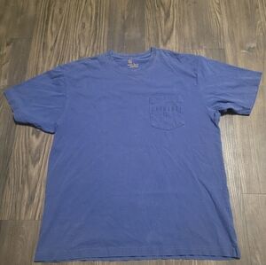 Carhartt Men's Blue T-Shirt Size Large Front Pocket Graphic On Back 2013 Y2k